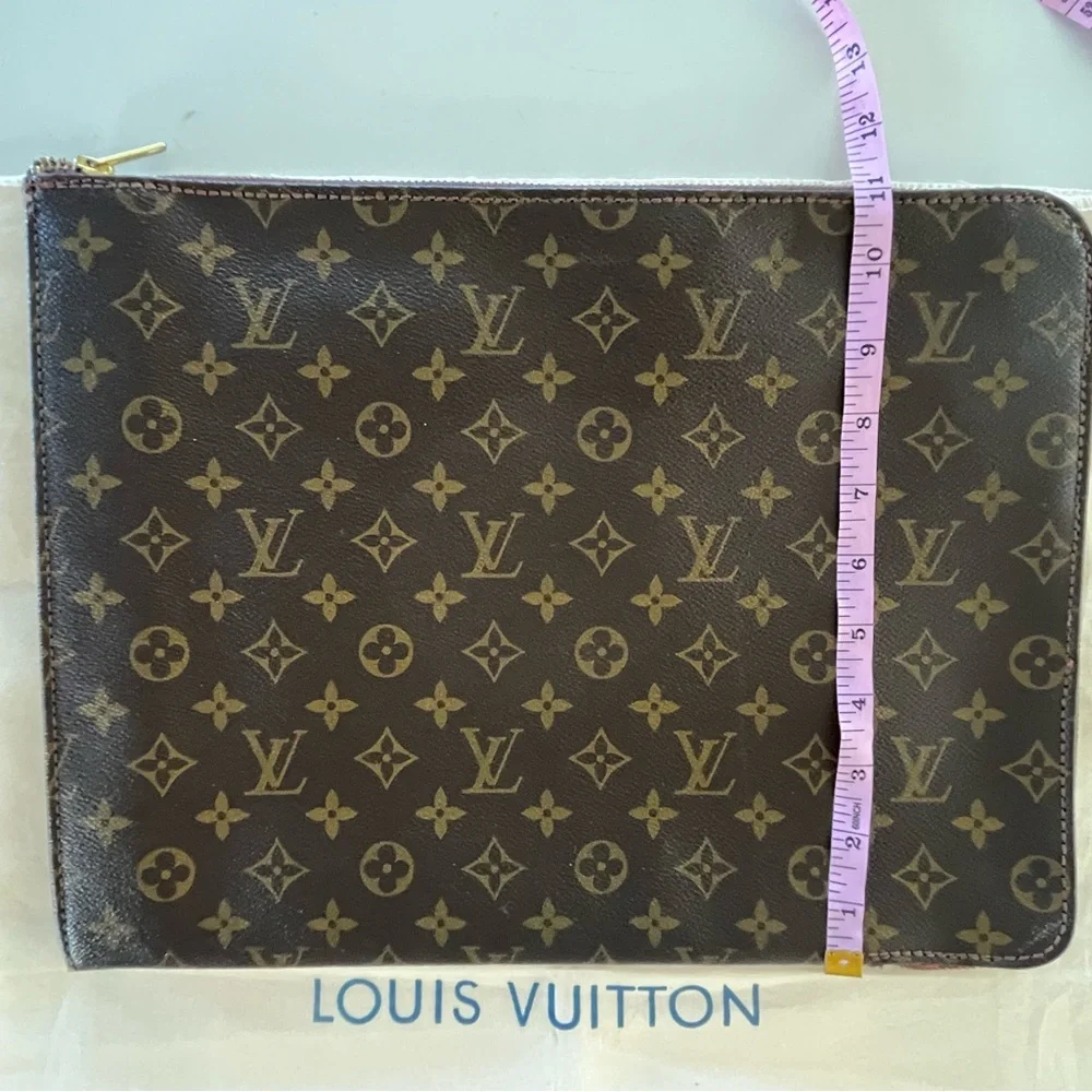 Louis Vuitton Vintage 1982 Monogram Poche Document Portfolio Laptop Sleeve Pouch